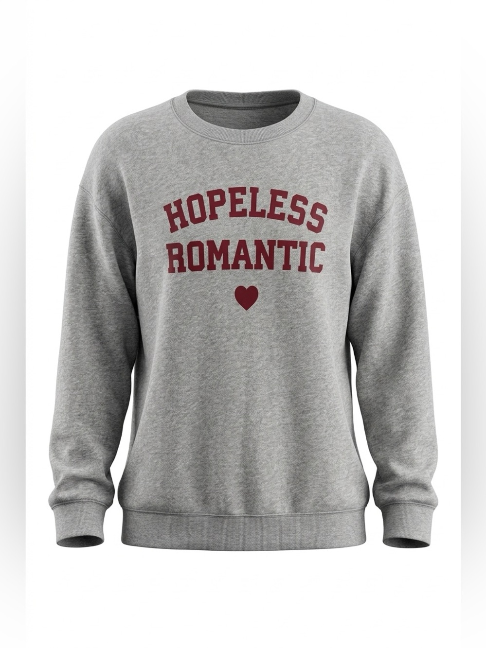 🍁OLD NAVY “Hopeless Romantic” Grey Melange Crewneck Sweatshirt